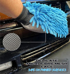 Sudz Budz® Premium Microfiber Chenille Car Washing Mitt 2 Pack | 2-in-1 Double-Sided Scrubber and Fleece Mitts. Soft, Durable, No Scratch, Lint-Free Washing and Detailing for Exterior Car Care