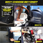 Beyond Drying Towel - Super Absorbent Large Premium Microfiber Detailing Towel for Cars and Boats - 2-Pack