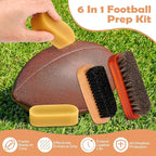 Luxiv 6Pcs Football Prep Kit, 6 in 1 Football Wax for Improved Tack Leather Football Conditioning Set for Enhanced Grip with Soft Horsehair Brush, Hard Hog Bristle Brush, 2 Waxes, Clean Cloth, Bag