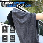 24" x 36" Car Drying Towel, Extra Large Double Twisted Loop Microfiber Towel, 1500 GSM, Ultra Absorbent Detailing Cleaning Cloth for Cars Trucks SUVs, Grey 1 Pack
