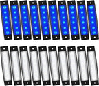 Treela 20 Pcs Car Rock Strip Lights Underglow Wheel Well Lighting Kits Exterior Waterproof LED Truck Lights for Golf Cart ATV RV Offroad UTV Snowmobile, Blue and White