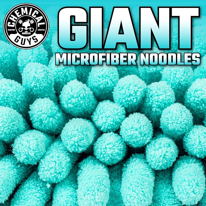 Chemical Guys Teal X-Large Noodles Mitt 2 Pack - Ultra Plush Scratch-Free Wash Mitt with Maximum Foam Coverage for All Vehicle Surfaces (MIC51302)