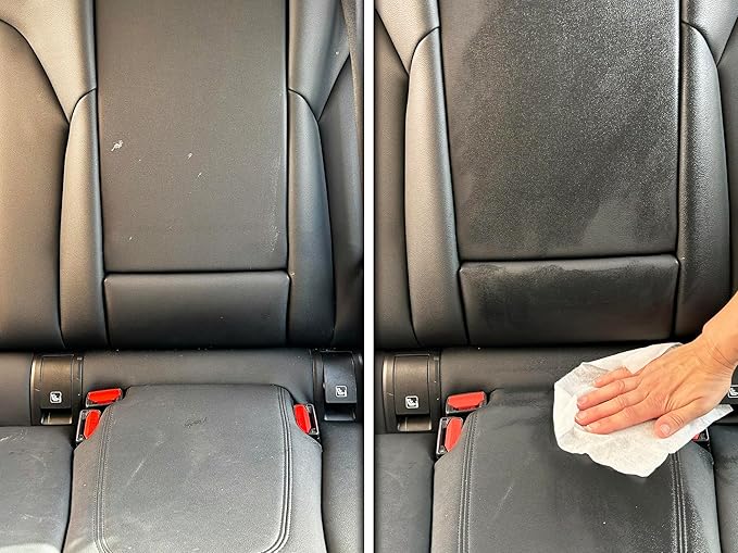 Turtle Wax Luxe Leather Wipes - Car Interior Cleaner, Quick 1-Step Solution - Clean, Condition & Protect Leather, Vinyl & Rubber - Non-Greasy Formula Removes Dirt & Grime