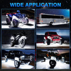MICTUNING 2026 Upgraded White Rock Lights Super Bright Underglow Lighting Kit - 180 LEDs 12 Pods Pure White Led Rock Light, Extensible Underbody Lights for Trucks ATV UTV Boat