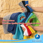 Blue Horizon Assorted Color Microfiber Cleaning Towels, Pack of 24, Ultra Soft Plush Washcloth Shop Towels, All Purpose Premium Microfiber Detailing Cleaning Cloths (16" x 16", Mix Color)