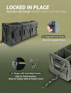 Heavy Duty Trunk Organizer with Lid for Car SUV-1680D Water-Resistant Fabric &3.5mm PP Skeleton,Collapsible Cargo Storage Box with No Sliding Metal Hooks,Fits Tesla,Truck,Sedan (XL Green