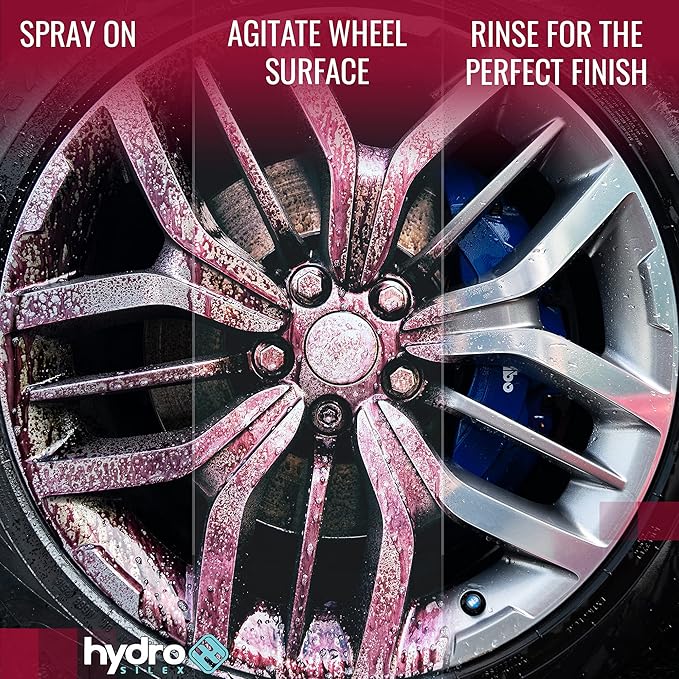 HydroSilex Wheel Cleaner Spray & Iron Remover (16oz) | Remove Stubborn Brake Dust & Road Grime | Recharge Your Wheels | Safe on Chrome, Clear Coated & Plasti Dipped Wheels