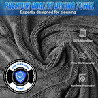 Premium Car Drying Towel, 36x28 inch XL Microfiber Towel, 1300 GSM Microfiber Cleaning Cloth, Super Absorbent, Leaves No Streaks, Scratches, or Water Spots, Dries an Entire Vehicle, Black