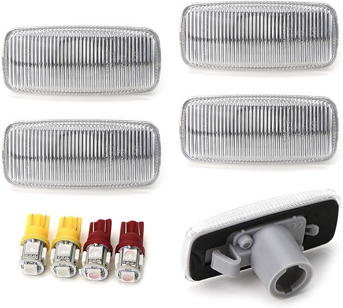 iJDMTOY Clear Lens Amber/Red LED Trunk Bed Marker Lights Set Compatible with 2010-18 Dodge RAM 2500HD 3500HD Dually Truck Double Wheel Side Fenders, Powered by Total 20 LED