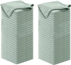 USANOOKS Microfiber Cleaning Cloth - Sea Green - 100Pcs (12.5x12.5 inch) High Performance - 1200 Washes, Ultra Absorbent Car Towel Traps Grime & Liquid for Streak-Free Mirror Shine - car Washing cloth