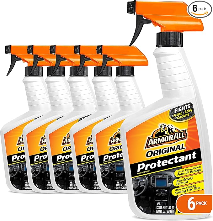 Armor All Interior Car Cleaner Spray Bottle, Protectant Cleaning for Cars, Truck, Motorcycle, 28 Fl Oz, Pack of 6, 10228-6PK