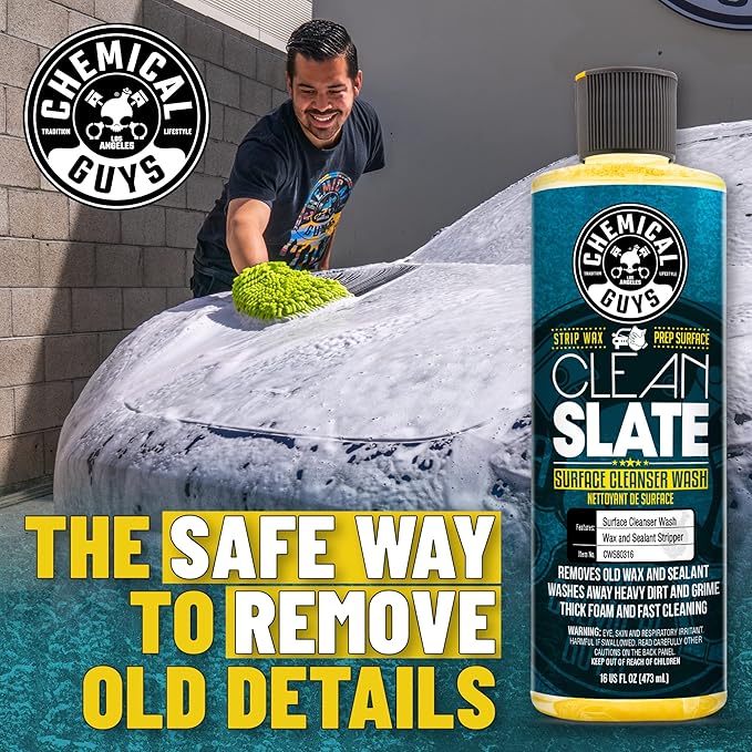 Chemical Guys CWS80364BK Car Wash Detailing Bucket, Mitt & Accessories Bundle (6 Items) Featuring Clean Slate Deep Surface Cleaning Car Wash Soap, 64 oz (.5 Gal) - for Cars, Trucks, SUVs, RVs & More