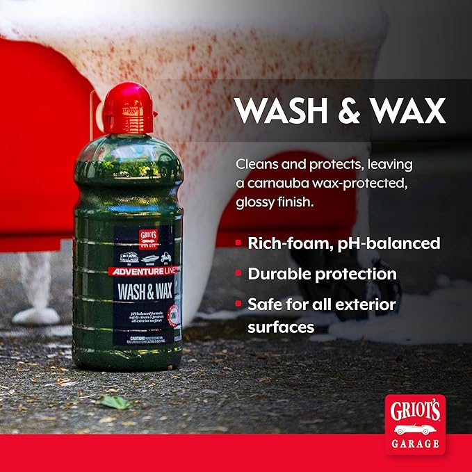 Griot's Garage Wash and Wax for RVs, Campers, Trailers, Boats, ATVs, UTVs, Motorcycles, Works on Paint, Chrome, Vinyl, Plastic, Rubber, Glass, and More, 10809, 64oz