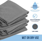 GREEN LIFESTYLE Microfiber Cleaning Cloth 11.5" x 11.5" 12 Pack - Edgeless Microfiber Towels for Cars, Cleaning Rags, Lint Free Car Microfiber Towel, Reusable Cleaning Cloths for House, Garage (Grey)