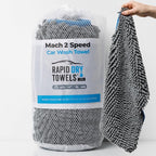 Rapid Dry Towels Mach 2 Speed Car Wash Towel | 60 x 30 cm | Chenille Microfiber Car Wash Cloth | 7X Larger Than Wash Mitt | Ultra Absorbent, Scratch-Free, Auto Detailing Towel for Cars SUVs Trucks