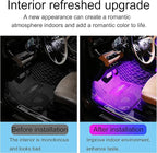 RGB Car Footwell Ambient Lighting Kit 16.7 Millions Colors Sound Active Music Sync APP Control DC Line Car Interior Multicolored Footwell Atmosphere Light DC 12V