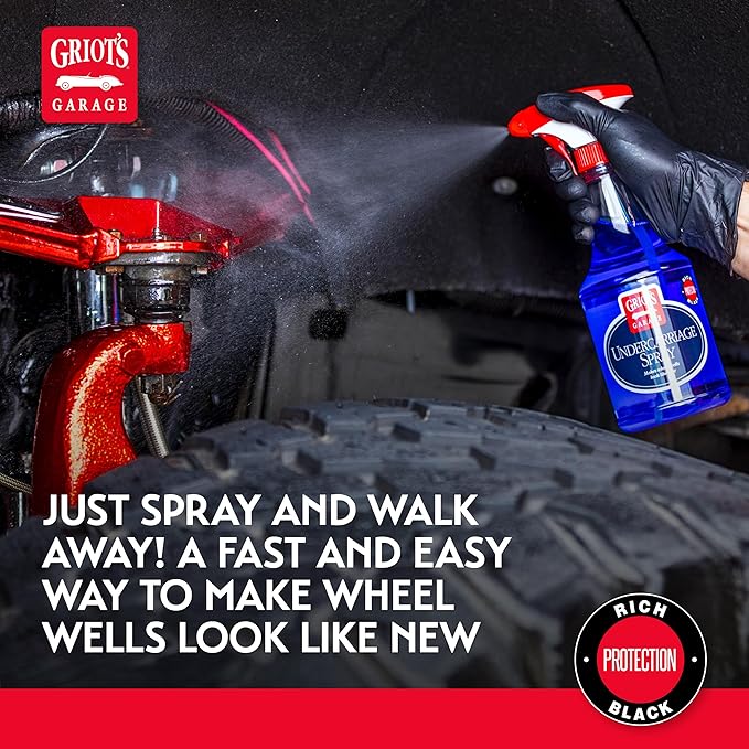 Griot's Garage Undercarriage Spray for Car Cleaning and Detailing, Undercoating for Wheel Wells, Frame, Springs, and More, 10987, 22oz
