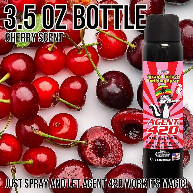 Mold Monster Odor Eliminator Aerosol Spray, Cherry, 3.5 oz — Tea Tree Oil Breaks Down Smoke at the Molecular Level