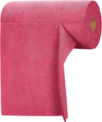 Tear-A-Rag Roll -50 Pack, 12 x 12" Microfiber Cleaning Cloth, Reusable Towels for home, auto and shop (Magenta)