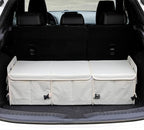 AOKJOY Car Trunk Organizer with Lid Storage Collapsible Multi Compartment Adjustable Straps for SUV, Truck, Sedan(Beige) XL