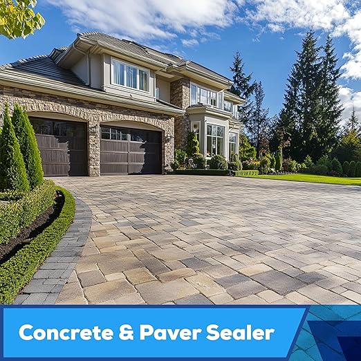 Modified Acrylic Concrete Paver Super Sealer,Penetrating Wet Natural Look, Cures in 6 Hours, 5 Year Life, Non-Toxic, Zero VOCs, Pet Friendly, Patio, Driveway, Roof, Pool Decks,Garages (1 Gallon)