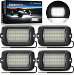 MICTUNING Q1 Max White Rock Lights, 4 Pods Super Bright Pure Underglow Light Kit, IP68 Waterproof for Truck Car ATV UTV Golf Cart (2 Year Warranty)