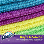 Fabuloso Microfiber Cleaning Cloths for_Home & Car,Lint-Free Scratch-Free Rags for_Glass,Kitchen,Wood,Reusable Machine Washable,Absorbent for Dusting,Wiping, Rainbow, 13 x 13 in, 8 Count (Pack of 5)