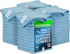 Microfiber Cleaning Wholesale Cloths (48 Pack) | Size 12" x 12"| All Purpose Microfiber Towels - Clean, Dust, Polish, Scrub, Absorbent (Blue)
