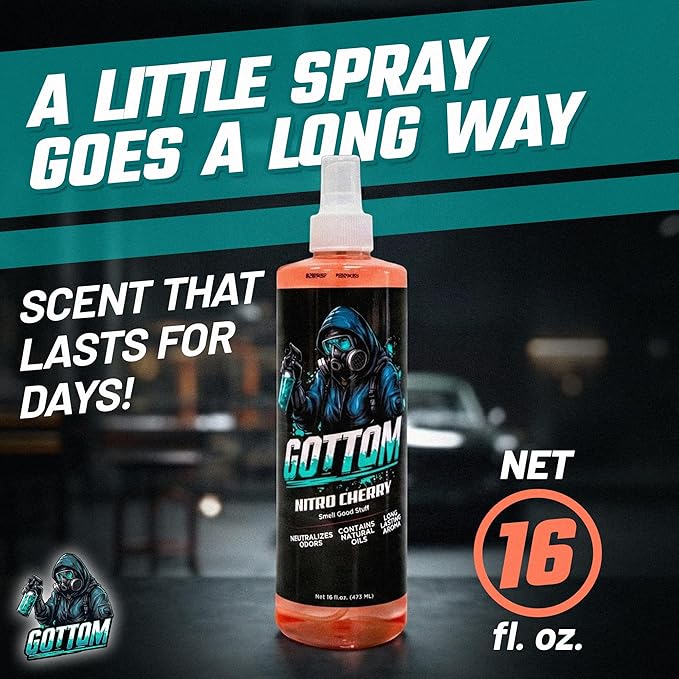 Gottom Air Freshener Spray - Long Lasting Odor Eliminator - 16 oz (Nitro Cherry) - Car Scent, Auto Odor Remover, Fresh Fragrance, Air Freshener for Trucks, SUVs, RVs & more