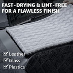 Greenfound Microfiber Towel for Cars, 1000GSM Car Drying Towel, Double Twist Pile & Edgeless Design, No Streaks, Scratches, or Water Spots, Soft and Absorbent, 18"×24", Wave Silver&Grey