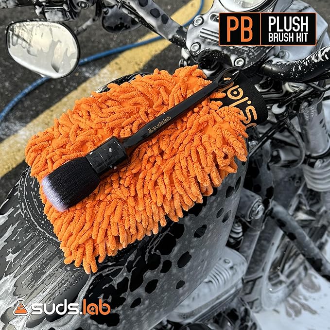 Suds Lab PB Plush Brush Kit 3 Pack- Ultra-Soft Synthetic Bristle Brushes - Scratch Free Design - Fine Detailing Brushes for Personal and Professional Use