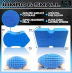 Sudz Budz® Premium Grid Car Wash Sponge 2pc Jumbo/Ergonomic | Anti-Marring Sponge for Soap and Rinseless Washing | Soft, Scratch-Free, Durable Foam. Cross-Cut Sponges for Cleaning and Detailing