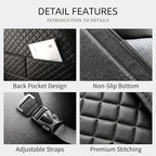 2 Pack Luxury PU Leather Car Seat Back Protector, Waterproof Kick Mats for Kids, No-Sag Backseat Organizer with Sleek Storage Pockets, Easy to Clean Auto Interior Accessories for SUV & Sedan (Grey)