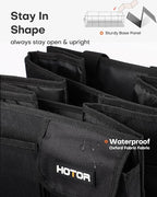 HOTOR Trunk Organizer for Car - Car Organizer, Foldable Trunk organizer for SUVs & Sedans, Sturdy Organization for Car Accessories, Tools, Sundries, Black, 3 Compartments, 31.9"×12.6"×10.6"