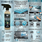 Diamond Hydro-Seal Ceramic Coating Concentrate (Makes 84 fl oz) – Professional Hydrophobic Paint Protection & High Gloss Shine – 6-Month SiO2 Water Repellent for Cars, Glass & Leather
