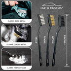 11 Piece Car Detailing Kit Set - Car Wheels, Exterior, Interior Cleaning Detail Supplies - Boars Hair, Stainless Steel Wire, Duster Brushes