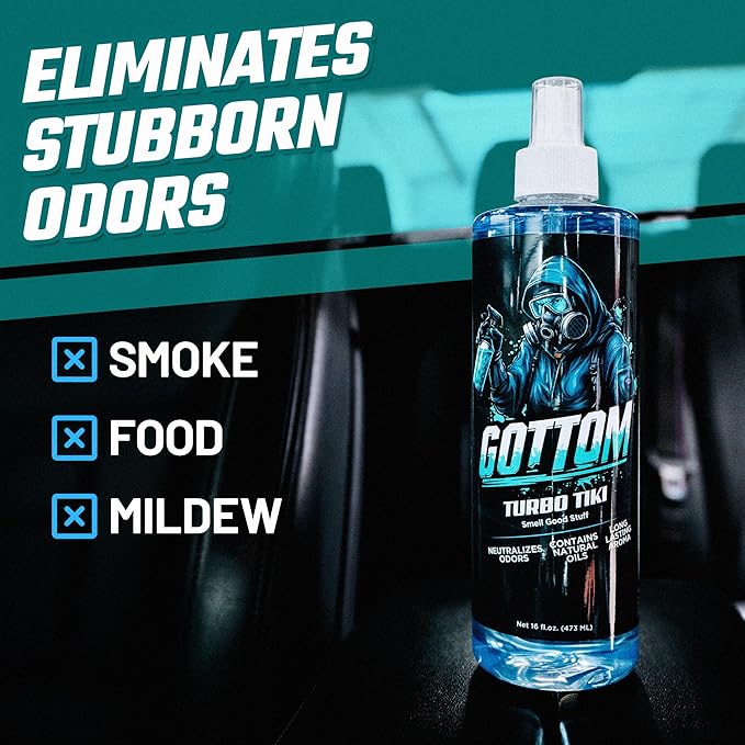 Gottom Air Freshener Spray - Long Lasting Odor Eliminator - 16 oz (Turbo Tiki) - Car Scent, Auto Odor Remover, Fresh Fragrance, Air Freshener for Trucks, SUVs, RVs & more
