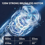 Handheld Vacuum Cordless Vacuum Cleaner with 9 Extensions, 18000Pa Brushless Suction & Air Blower (2-in-1), 7800mAH Battery, Steel+HEPA Filter, Car Vacuum, Dust Buster for Interior, Home & Pet Hair