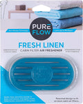 PUREFLOW Cabin Filter Air Freshener with Odor Eliminator – Fits on Most Car, Truck, and SUV Cabin Air Filters - Fresh Linen (1 Pack)