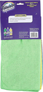 Fabuloso Microfiber Cleaning Cloths for Home & Car, Lint-Free Scratch-Free Rags for Glass, Kitchen & Wood, Reusable Machine Washable, Absorbent for Dusting & Wiping, Rainbow, 13 x 13 in, 8 Count