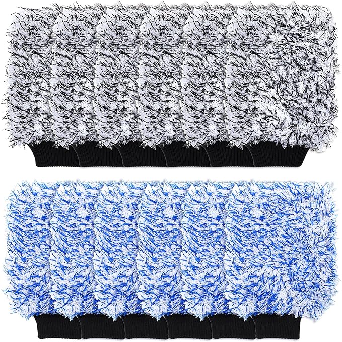 12 Pcs Microfiber Car Wash Mitts, Scratch Free Ultra Absorbent Car Sponge Glove Cleaner Wash Mitts for Cars Wheel Trucks Home Cleaning