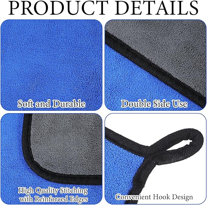 20 Pack Microfiber Cleaning Towels for Cars, 16 x 16 Inches Thick Plush Microfiber Cleaning Dusting Cloth Auto Detailing Absorbent Towels Dusting Cloths for Car Trucks Kitchen Window