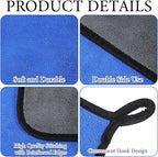 20 Pack Microfiber Cleaning Towels for Cars, 16 x 16 Inches Thick Plush Microfiber Cleaning Dusting Cloth Auto Detailing Absorbent Towels Dusting Cloths for Car Trucks Kitchen Window