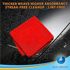 Red Microfiber Cleaning Towels, 3 Dozen Dual-Sided Cleaning Cloths Bulk Pack, Ultra Soft Plush Wash-Cloths, Micro-fiber Detailing Cleaning Cloths for Car, Household and Commercial (Red, 16" x 16")