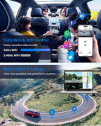360° View 5 Channel Dash Cam Front and Rear with AI Driver Monitor System DMS, 4K Dash Camera for Cars, Built-in GPS WiFi Night Vision, Dashcam Free 128G Card, 24/7 Parking Monitor Mode, V8 Ultra-5CH