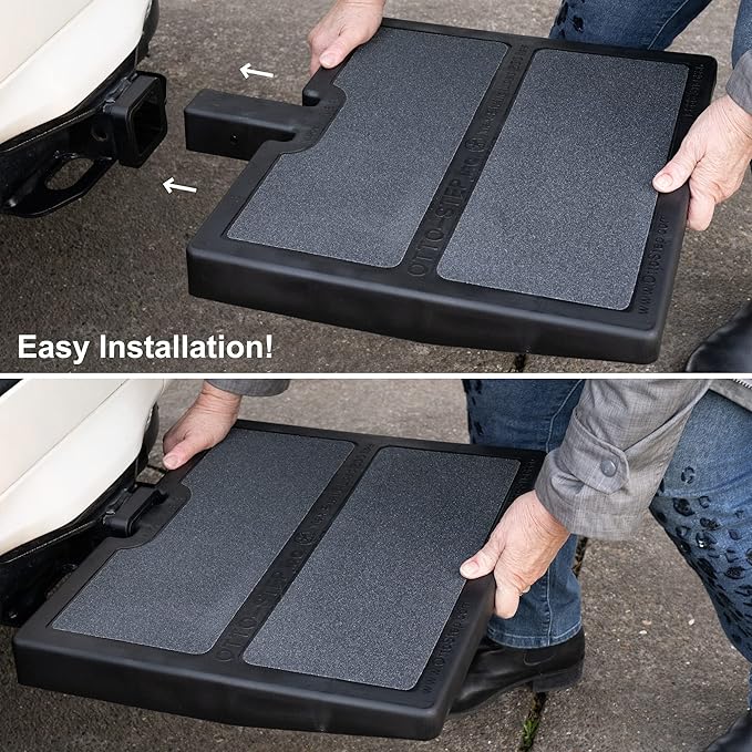 USA Made Otto Step Pet Ramp Step Helps Dogs Get in & Out of Car Van SUV | Portable Lightweight Dog Ramp | Simply Slide into 2 inch Trailer Hitch Receiver | No Tools Needed | Essential Pet Gear |