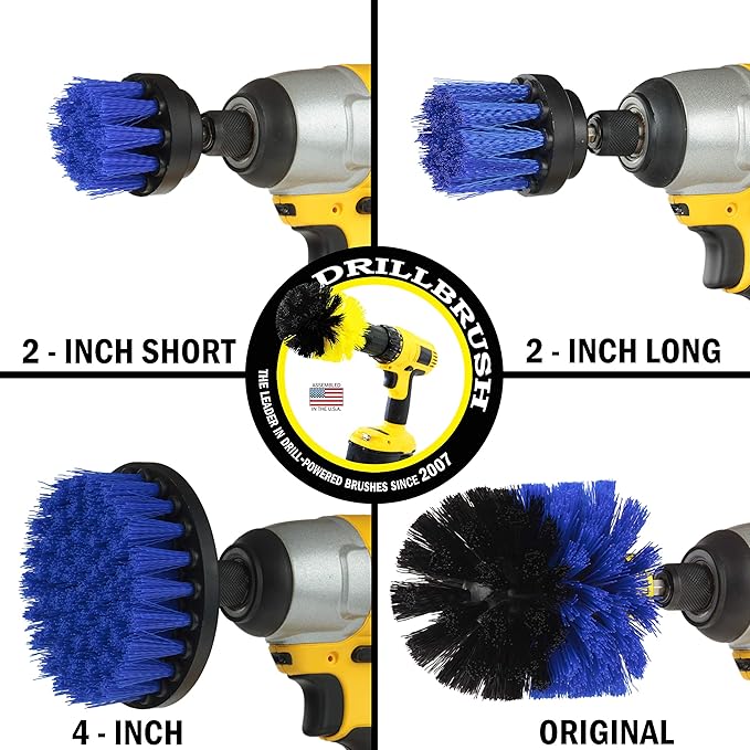 Marine Cleaning Supplies - Brush Kit for a Clean Boat - Boat Accessories - Tank Cleaner Tool Set - Hull and Deck Scrubbing Set - Professional Pool Cleaning Brushes - Aquarium Scrubber - Water Vessels