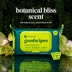 goodwipes Flushable Butt Wipes - Vitamin E & Aloe - Sewer & Septic Safe - Extra Large Adult Wet Wipes For Women & Men - Bathroom Essentials - Botanical Bliss, 418 Count (8 Packs + 1 Travel)