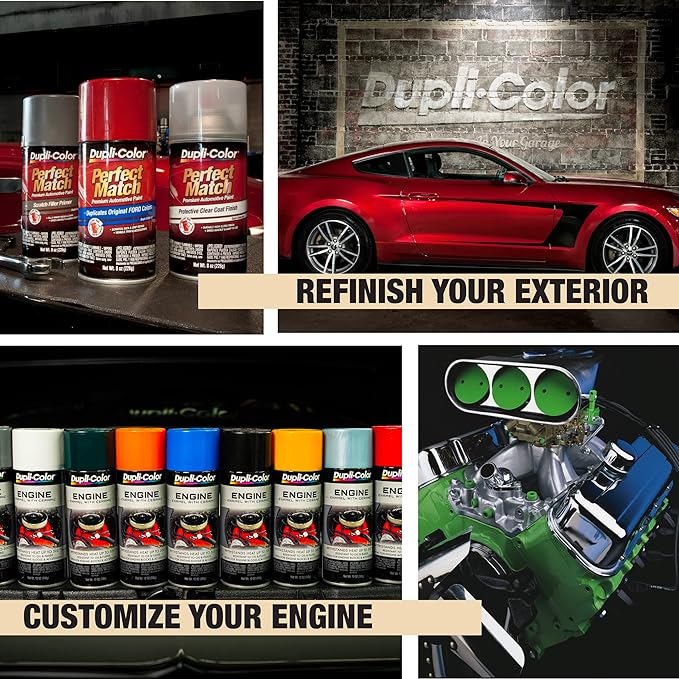 Dupli-Color DE1607 Engine Enamel Spray Paint with Ceramic - Chevrolet Orange Red - 12 oz Aerosol Can