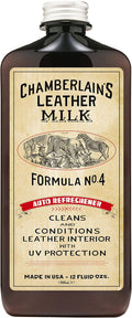 Leather Milk Auto Leather Conditioner and Cleaner with UV Protection - Auto Refreshener No. 4 - All Natural, Non-Toxic Auto Leather Interior Care. Made in USA. 2 Sizes. Applicator Pad Included.